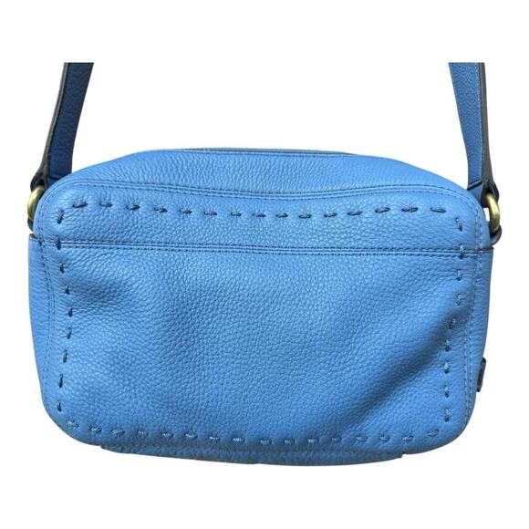 Cole Haan Ivy Pitch Stitch Beautiful Blue Leather CrossBody RFID - Picture 3 of 13